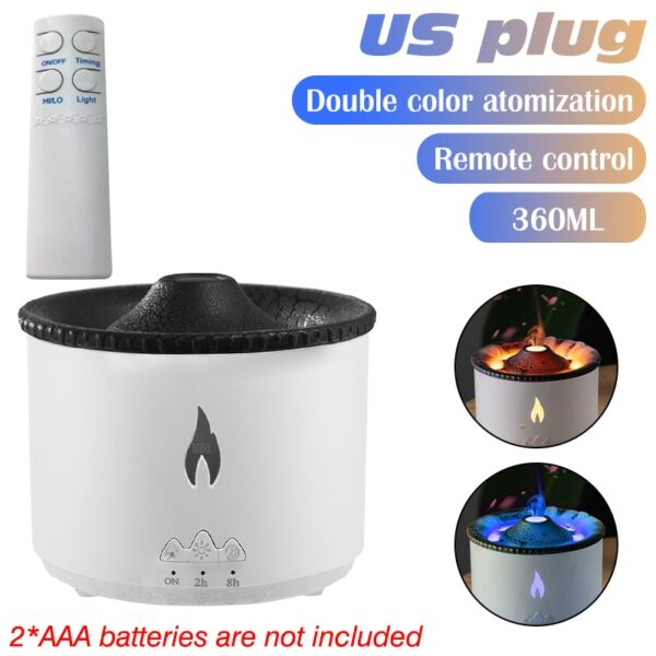 Ny Volcanic Flame Aroma Diffuser eller eterisk olja 360ml. USB Bärbar luftfuktare med rökring effekt. Nattljuslampa - Bild 8
