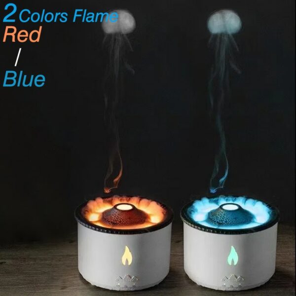 Ny Volcanic Flame Aroma Diffuser eller eterisk olja 360ml. USB Bärbar luftfuktare med rökring effekt. Nattljuslampa - Bild 4