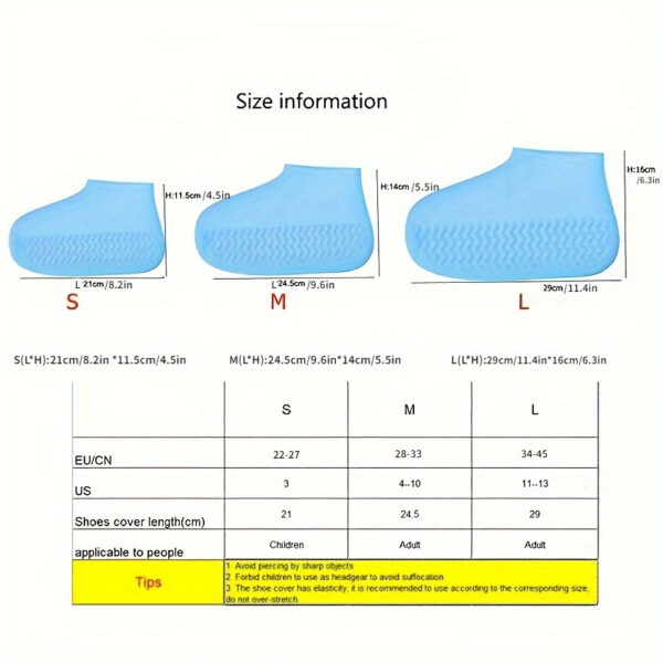 1 uppsättning regnstövlar i latex för utomhusbruk Vattentätt skoskydd som kan återanvändas för att förhindra regn. Flera färger att välja mellan, hållbar - Bild 2