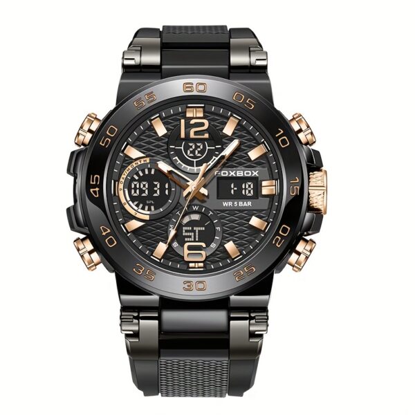 Sportklockan är en pryl för män. Digital Quartz Watch med dubbla displayer. Väckarklocka, Kronograf, multifunktionsklocka, perfekt som present. - Bild 7