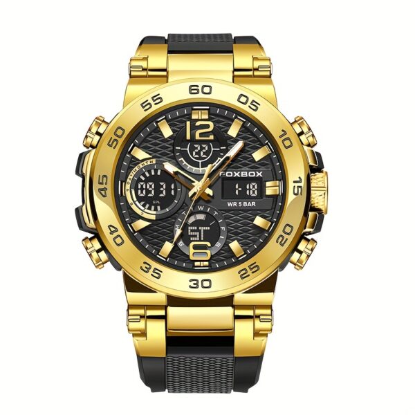 Sportklockan är en pryl för män. Digital Quartz Watch med dubbla displayer. Väckarklocka, Kronograf, multifunktionsklocka, perfekt som present. - Bild 3