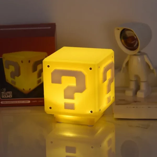 3D Nattljus Färgglada Pac Man Super Mario Figur Pixel Toy Led Frågetecken Ljus Spelikon Atmosfär Lamp Presenter - Bild 2
