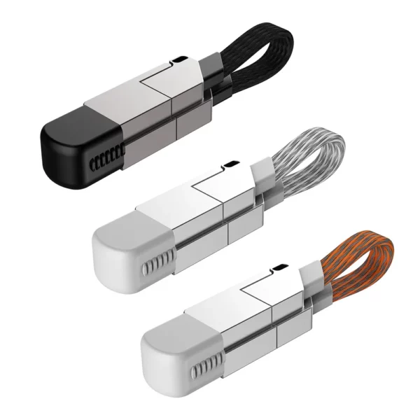 4 i 1 Multi Snabbladdningskabel, Nyckelring PD för iPhone Lightning 27W, Andriod TYPE-C 60W QC 27W Snabbladdningsdatakabel Nyckelchai, Smart  och smidig laddningskabel. Perfekt pryl som är lätt att ta med sig. - Bild 3