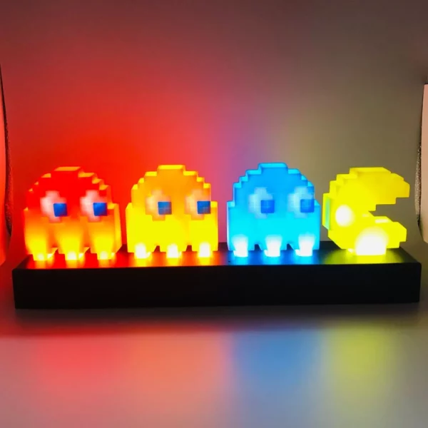 3D Nattljus Färgglada Pac Man Super Mario Figur Pixel Toy Led Frågetecken Ljus Spelikon Atmosfär Lamp Presenter - Bild 4
