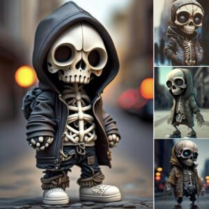 1 st gotisk halloween skelett Gnome-staty - perfekt för hem, kontor och utomhusinredning