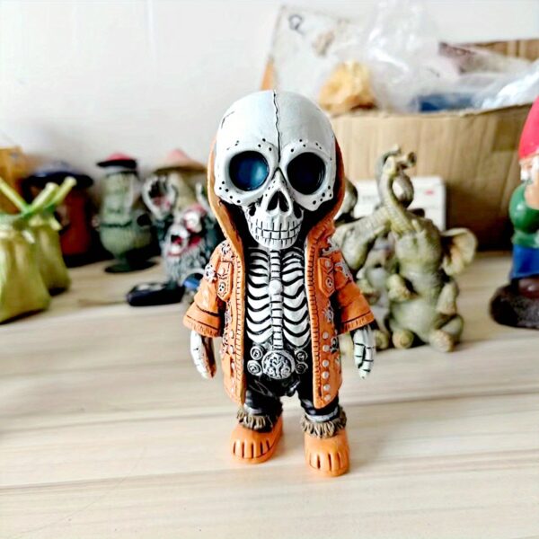 1 st gotisk halloween skelett Gnome-staty - perfekt för hem, kontor och utomhusinredning - Bild 7