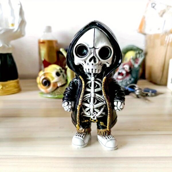 1 st gotisk halloween skelett Gnome-staty - perfekt för hem, kontor och utomhusinredning - Bild 9