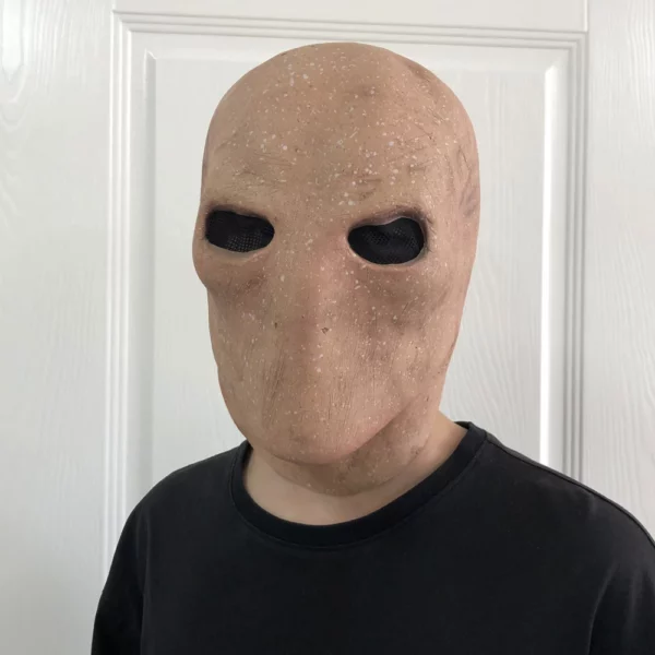 Creepy Slenderman Mask, Cosplay,  Skräck, Ansiktslös man Alien Skull Latex Hjälm Halloween Carnival Dress Up Fest Kostym rekvisita - Bild 3